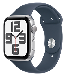 Apple Watch SE (GPS) - Plata de 44 mm - Correa azul- Talla M/L