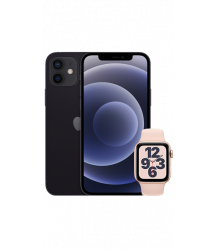 iPhone 12 64GB Negro + Apple Watch SE GPS + Cellular 40mm Oro