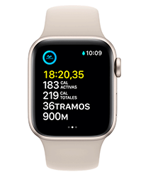 Watch SE con GPS - Caja de aluminio Blanco estelar de 40 mm - Correa deportiva Blanco estelar