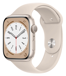 Apple Watch Series 8 Blanco GPS - Caja de Aluminio 45 mm con Correa Deportiva