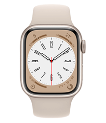 Watch Series 8 con GPS + Cellular - Caja de aluminio en color Blanco estelar de 41 mm - Correa deportiva de color Blanco estelar