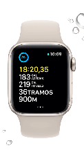 Apple Watch SE con GPS - Caja de aluminio Blanco estelar de 40 mm - Correa deportiva Blanco estelar