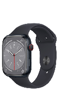 Apple Watch Series 8 con GPS + Cellular - Caja de aluminio en color Medianoche de 45 mm - Correa deportiva de color Medianoche