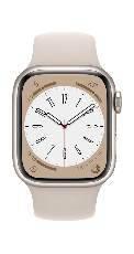 Apple Watch Series 8 con GPS + Cellular - Caja de aluminio en color Blanco estelar de 41 mm - Correa deportiva de color Blanco estelar